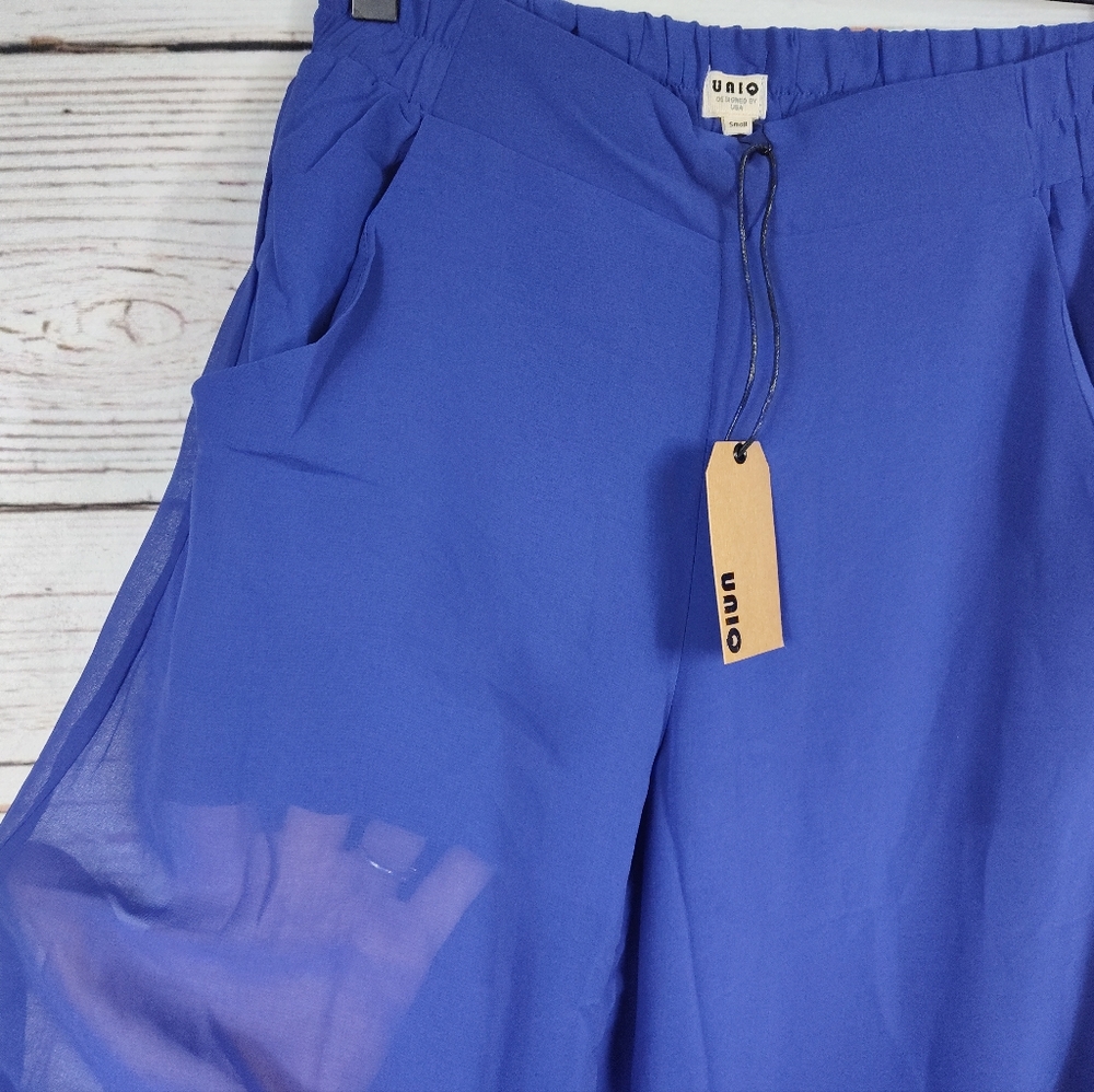 UNIQ Sheer Wide Leg Dress Pants - Picture 3 of 12